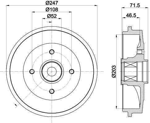 HELLA PAGID 8DT 355 302-791 Brake Drum