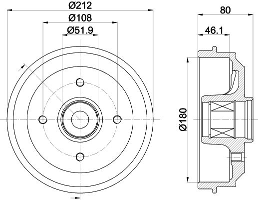 HELLA PAGID 8DT 355 302-811 Brake Drum