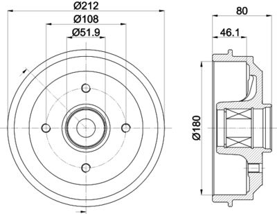Brake Drum HELLA PAGID 8DT 355 302-811