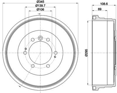 Brake Drum HELLA PAGID 8DT 355 302-921
