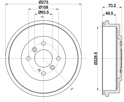 HELLA PAGID 8DT 355 303-001 Brake Drum