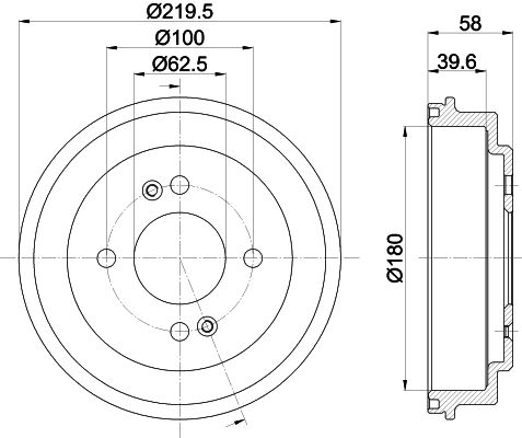 HELLA PAGID 8DT 355 303-031 Brake Drum