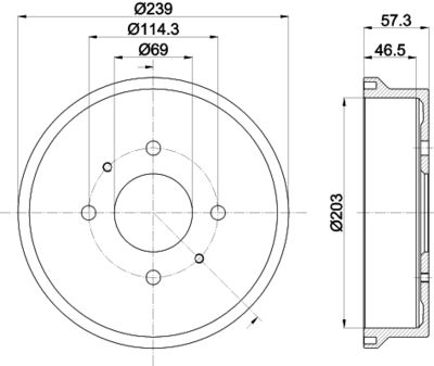 Brake Drum HELLA PAGID 8DT 355 303-041