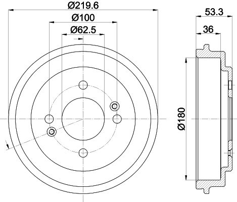 HELLA PAGID 8DT 355 303-061 Brake Drum