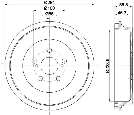 HELLA PAGID 8DT 355 303-091 Brake Drum