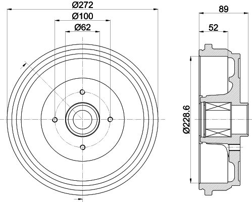 HELLA PAGID 8DT 355 303-111 Brake Drum