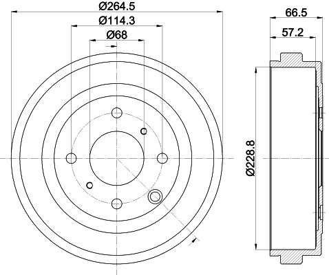 HELLA PAGID 8DT 355 303-231 Brake Drum