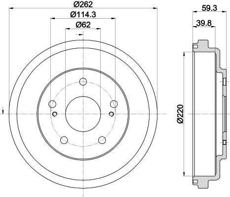 HELLA PAGID 8DT 355 303-241 Brake Drum
