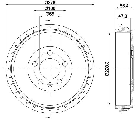 HELLA PAGID 8DT 355 303-251 Brake Drum