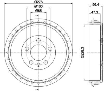 Brake Drum HELLA PAGID 8DT 355 303-251