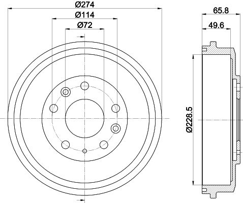 HELLA PAGID 8DT 355 303-271 Brake Drum