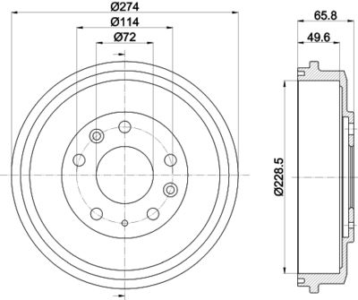 Brake Drum HELLA PAGID 8DT 355 303-271