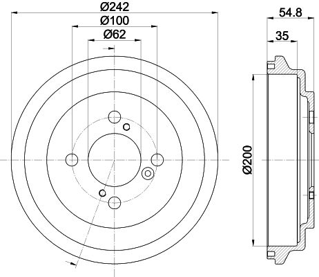 HELLA PAGID 8DT 355 303-291 Brake Drum
