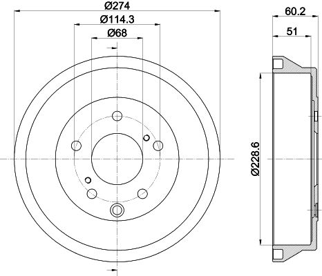 HELLA PAGID 8DT 355 303-311 Brake Drum