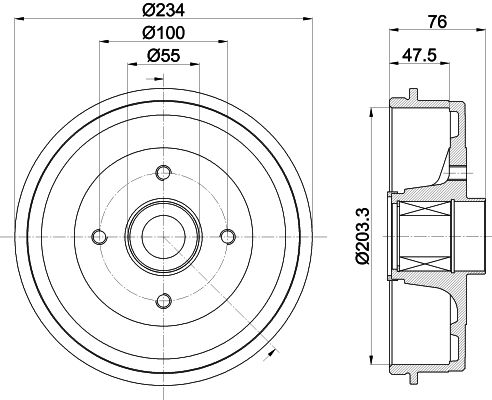 HELLA PAGID 8DT 355 303-321 Brake Drum