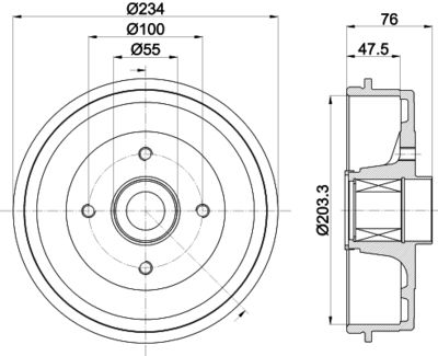 Brake Drum HELLA PAGID 8DT 355 303-321