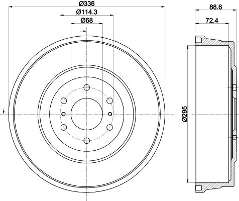 HELLA PAGID 8DT 355 303-331 Brake Drum
