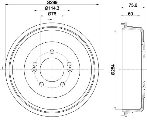 HELLA PAGID 8DT 355 303-351 Brake Drum
