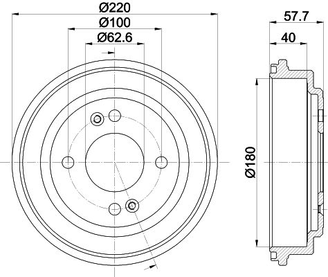 HELLA PAGID 8DT 355 303-361 Brake Drum
