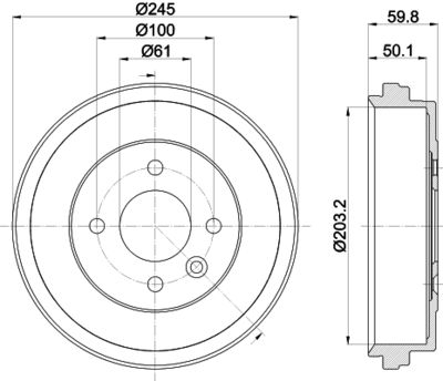 Brake Drum HELLA PAGID 8DT 355 303-381