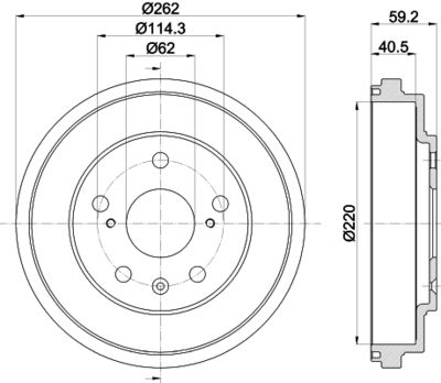 Brake Drum HELLA PAGID 8DT 355 303-391