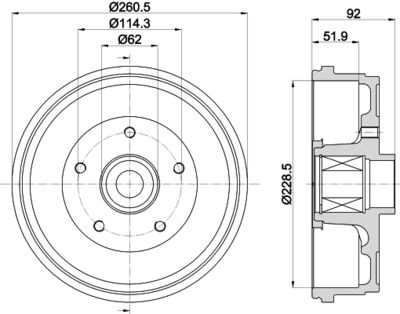 Brake Drum HELLA PAGID 8DT 355 303-401