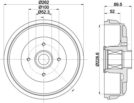 HELLA PAGID 8DT 355 303-411 Brake Drum