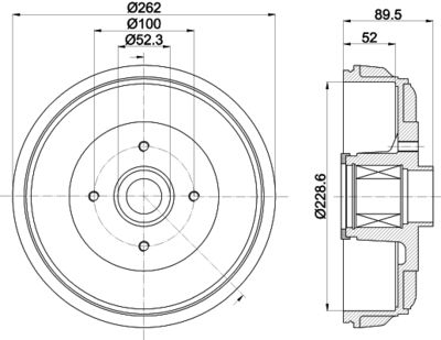 Brake Drum HELLA PAGID 8DT 355 303-411
