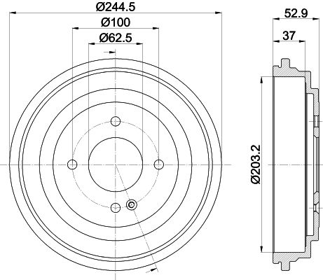 HELLA PAGID 8DT 355 303-431 Brake Drum