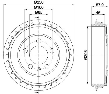 HELLA PAGID 8DT 355 303-441 Brake Drum
