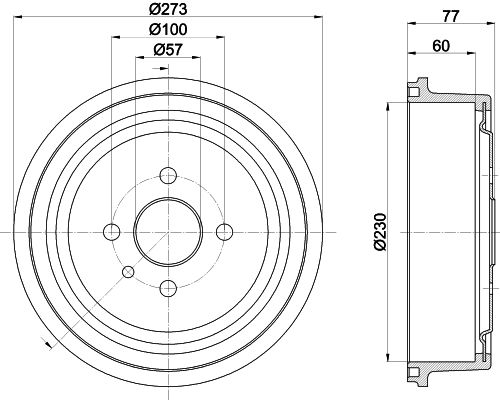 HELLA PAGID 8DT 355 303-451 Brake Drum