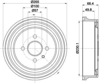Brake Drum HELLA PAGID 8DT 355 303-471