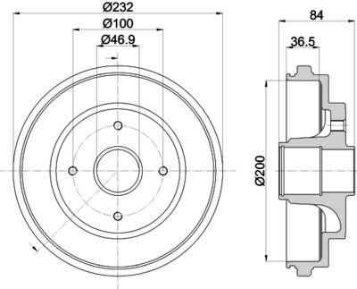 Brake Drum HELLA PAGID 8DT 355 303-501