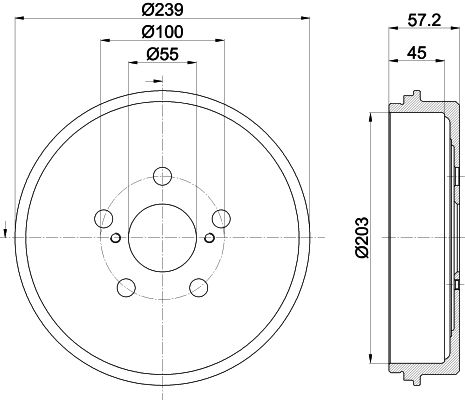 HELLA PAGID 8DT 355 303-531 Brake Drum