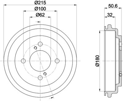 Brake Drum HELLA PAGID 8DT 355 303-571