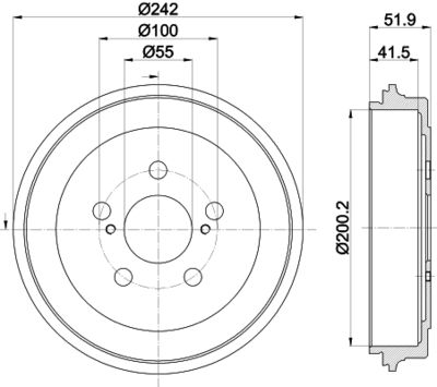 Brake Drum HELLA PAGID 8DT 355 303-601