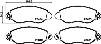 Brake Pad Set, disc brake HELLA 8DB 355 019-451