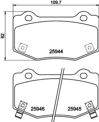 Brake Pad Set, disc brake HELLA 8DB 355 043-851