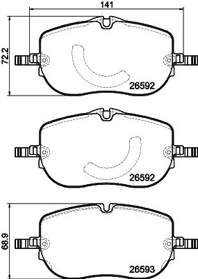 Brake Pad Set, disc brake HELLA 8DB 355 044-261