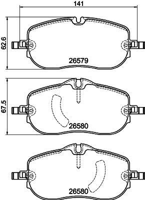 Brake Pad Set, disc brake HELLA 8DB 355 044-391