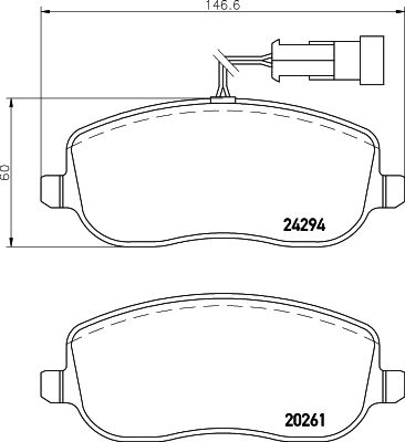 HELLA 8DB 355 006-761 Brake Pad Set, disc brake