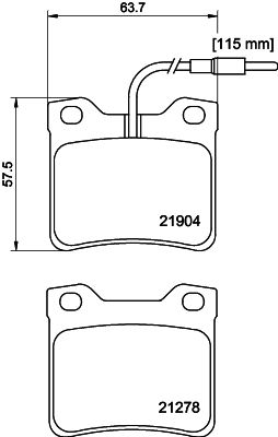 HELLA 8DB 355 008-171 Brake Pad Set, disc brake