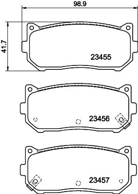 Brake Pad Set, disc brake HELLA 8DB 355 009-341