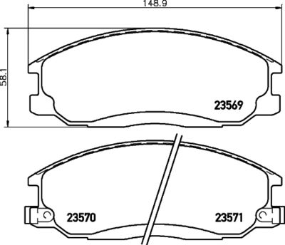 Brake Pad Set, disc brake HELLA 8DB 355 009-991