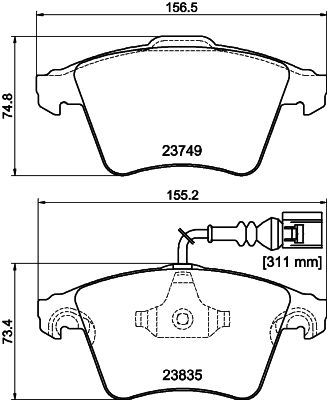 HELLA 8DB 355 011-621 Brake Pad Set, disc brake