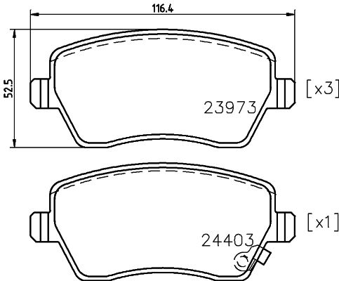 HELLA 8DB 355 012-301 Brake Pad Set, disc brake