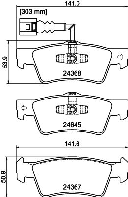 Brake Pad Set, disc brake HELLA 8DB 355 013-841