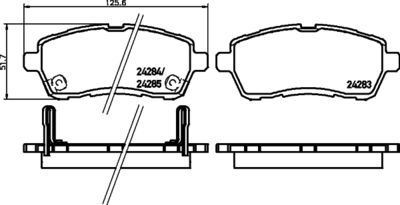 Brake Pad Set, disc brake HELLA 8DB 355 014-001