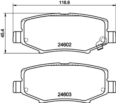Brake Pad Set, disc brake HELLA 8DB 355 014-381