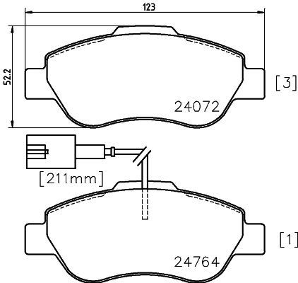HELLA 8DB 355 014-471 Brake Pad Set, disc brake